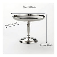 Pedestal Cake Stand Stainless Steel Cake Stand with Pedestal Mirror-Polished Silver for Hosts, Afternoon Tea, Parties