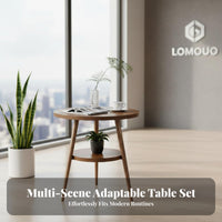 Double-Layer Design Two-Tier Negotiation Table Set Minimalist Design Office Reception Table Set Versatile Adjustable Foot Pads for Business Owners, Apartment Dwellers, Homeowners, Shop, Cafe, Balcony