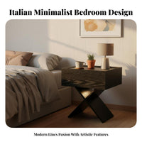 Nightstand Drawer Storage Sleek Design for Bedroom Hallway Use