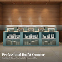 Buffet Serving Station Strong Load-Bearing Restaurant Food Display Cabinet Easy to Clean Cafeteria Food Bar for Caterers, Cafeteria S, Restaurants