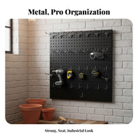 4 Pieces Metal Pegboard Panel High Load-Bearing Heavy Duty Tool Pegboard