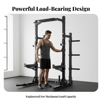 Half Squat Rack Heavy Duty Construction Adjustable Squat Rack Commercial Grade Strength Strength Rack Cage for Weightlifters, Bodybuilders