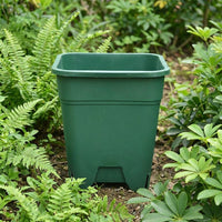 Square Planter Box, Recycled Heavy Duty Outdoor Container with Feet, Smooth Floor Standing Indoor Planter