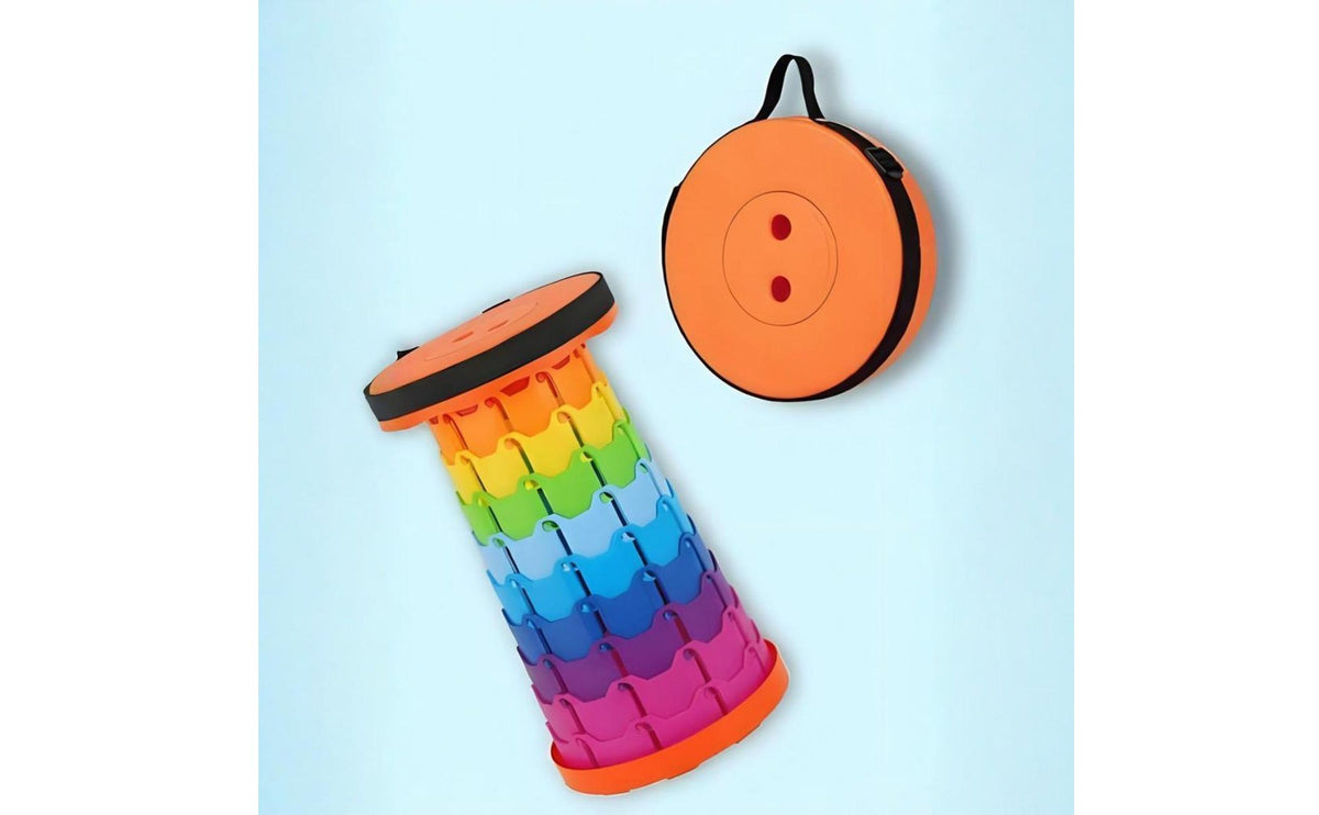 Rainbow Folding Stool Thickened Travel Stool Reinforced Seating for Outdoor, Camping