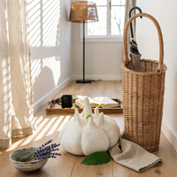Woven Wicker Umbrella Stand Handwoven Home Storage Stable