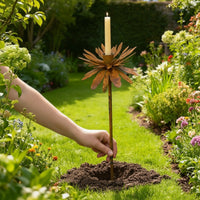 Garden Stake with Candle Cup Decorative Flower Garden Stake Easy to Use Yard Cup Holder for Patio