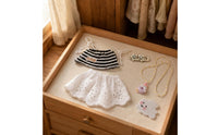 Striped Camisole Set Decorative Accessories Lace Skirt Outfit Easy to Put On