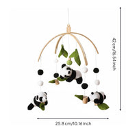 Eye-Hand Coordination Panda Crib Mobile Natural Wood Wooden Crib Mobile Eco-Friendly Nursery Wind Chime Safe and Reliable for Newborns