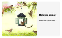 Hanging Outdoor Birds Feeder Waterproof Outdoor Birds Food Dispenser Weather Resistant Metal Lantern Feeder for Nature Lovers, Gardeners, Balcony, Patio