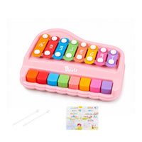Percussion Toy Piano Rainbow Toy Piano with Mallets Low-Height for Playroom