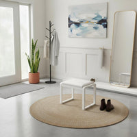 Modern Design Shoe Changing Bench Multi-Purpose Upholstered Shoe Changing Stool Space-Saving Household Furniture Soft Padded Seat for Families, Homeowners, Apartment Dwellers, Entryway, Hallway, Mudroom, Living Room