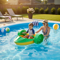 Family Fun Inflatable Water Boat Colorful Designs Kids Battery Powered Boat Thickened Material Amusement Park Equipment LED Lights for Swimming Pool