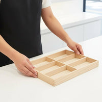 Multi-Compartment Eyewear Tray Wood Construction Eyeglass Display Organizer Thickened Board Wooden Sunglasses Tray for Retailers, Drawer