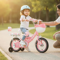 Foldable Children's Bike Anti-Tip Over Design Young Child Pedal Bike High-Carbon Steel Frame for Young Children, Beginners, Outdoor