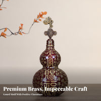 Brass Gourd Ornament Dark Red Indoor Display Gourd Ornament