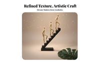 Resin Character Sculpture Modern Luxury Thinking Person on Steps Sculpture Hand-Polished Step Ascender Character Ornament for Professionals, Bookshelf