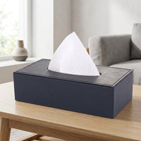 Tissue Paper Box Cover PU Leather for Bathroom Decor, Rectangle Facial Tissue Holder for Home Office, Car Tissue Box with Matching Stitching