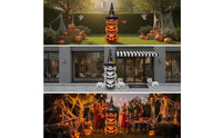 Inflatable Inflatable Pumpkin with Witch Hat Outdoor Halloween Inflatable Pumpkin Self-Inflating Yard Decoration Giant for Homeowners, Storefronts, Lawn, Porch