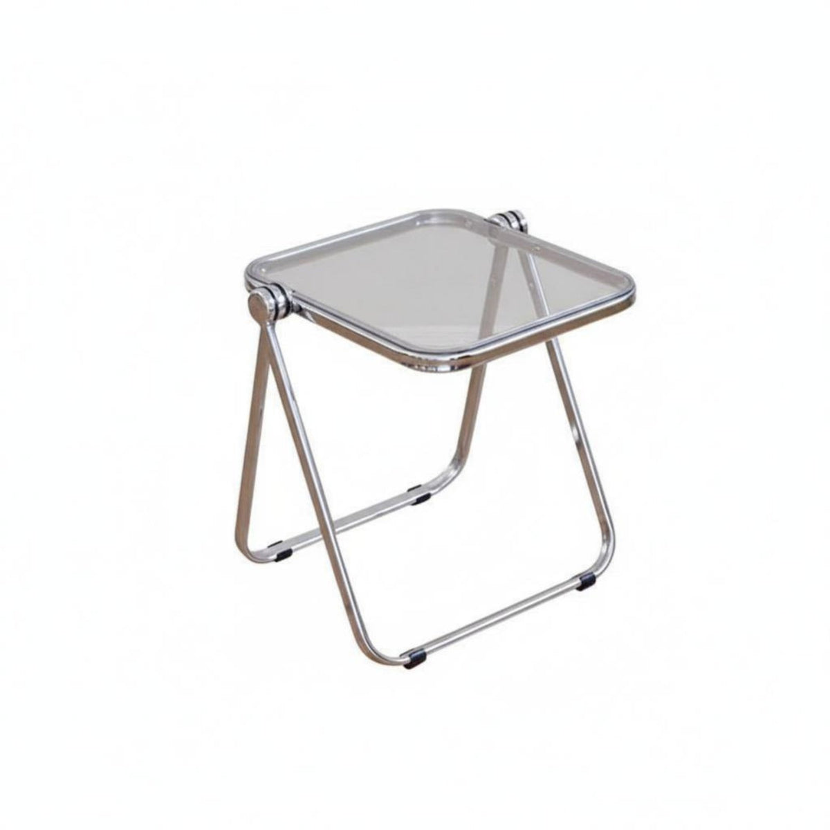 Foldable Design Transparent C-Shaped Table Minimalist aesthetic Household Furniture Lightweight Home Furnishing Space-Saving for Apartment Dwellers, Students, Homeowners, Living Room, Balcony, Beside the Sofa, Small Spaces