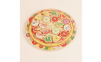 Pizza Board with Toppings Interactive Wooden Pizza Toy Educational Playset for Kids, Preschoolers