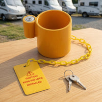 5th Fifth Wheel Coupling Lock with Warning Tag Drill Resistant King Coupling Lock with Warning Tag Weatherproof for Rv Owners