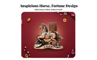 Chinese Astrological Horse Figurine Symbol of Success Running Horse with Wealth Ingot Intricate Details for Business Owners, Living Room, Office