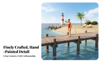 1:64 Scale Female Figure Collectible Bikini Female Figure Miniature Seaside Setting Figurine High Intricacy Swimsuit Model
