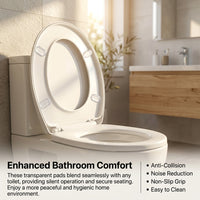 Toilet Seat Transparent Anti-Collision Pads, Silent Lid for Home Use, Homeowners Noise Reduction Cushions, 4 Pack PU Material