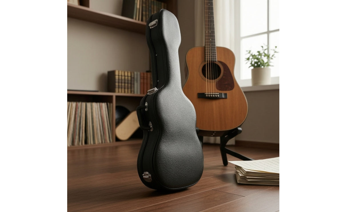 Cushioned Lined Hardshell Guitar Case Safeguarding Hard Guitar Case Textured Soft Cushioned Interior for Musicians