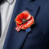 Remembrance Memorial Day Badge Decorative Lapel Badge Gift Accessory Enamel for Veterans Families, Ceremonies, Parades