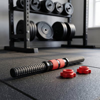 Dumbbell Connecting Rod Anti-Slip Dumbbell Extension Bar with Locking Nuts Textured for Weightlifters, Home Gym