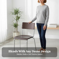 Wood and Metal Dining Chair Retro Aesthetic rustic design Chair with Wood Top Minimalist Design Household Furniture for Living Room, Study, Kitchen