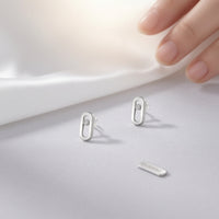 Minimalist Oval Stud Earrings Dainty Cubic Zirconia Stud Earrings Polished Mini Studs Comfortable for Women