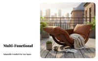 Multi-Functional contourd lounger Small Space space-efficient Rocking Chair Ergonomic Design Household Furniture High Weight Capacity for Apartment Dwellers, Homeowners, Seniors, Balcony, resting, Bedroom, Living Room