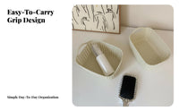 WovenDesign Plastic Basket Hollow Design Handled Tote Basket Long-Lasting