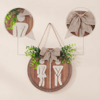 Bathroom Sign Rustic Wall Hanging Decoration Round for Guest Bath, Homeowners