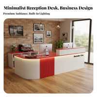 Modern Reception Desk Sturdy Construction Modern Reception Desk with Storage Easy to Clean White Checkout Counter for Shopkeepers, Salon Hotel