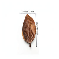 Carved Wooden Tea Tray Decorative Leaf Shaped Tray Natural Wooden Plate Small