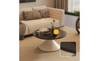 Pedestal Coffee Table Contemporary Circular Coffee Table Sturdy Furniture for Living Room, Sofa Side, Reading Corner