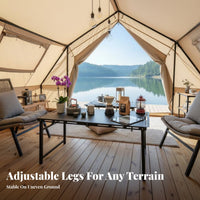 Portable Adjustable Height Camping Table Easy to Set Up Adjustable Height Outdoor Table Sturdy & Long-Lasting Hanging Slots for Travelers, Picnickers, Travel, Picnic, Tailgating, Backyard