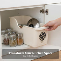 Wheeled Cabinet Basket With casters Rolling cart Easy Pull-accessible for Refrigerator
