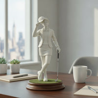Golfer Statue with Base Stylish Golfer Statue Handcrafted Golf Figurine for Desk