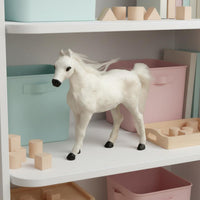 Snowy Equine Statue True to Life Realistic Horse Model Gift Idea Equine Ornament for Tabletop