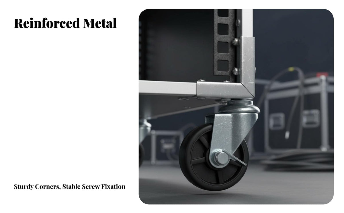 Rolling Apparatus Cabinet Mobile Design Rolling Sound Gear Cabinet Reinforced Corners Touring Case for DJs, Musicians, on-Stage Performance, Occasions