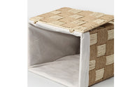 2 Pieces Paper Rope Basket with Liner Decorative Woven Basket with Lid Organizing Bin for Bedroom, Living Room