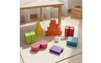 32 Pieces Shape Recognition 3D Solid Geometry Blocks Polished Edges Wooden Geometric Shapes Set Wear-Resistant Child-Centered Geometry Solids for Children, Preschoolers, Toddlers, Classroom, Homeschooling