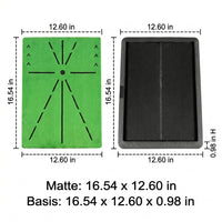 Golf mat with swing path display, non-slip rubber base, golf practice mat for garden & home, golf simulator mat for technique practice