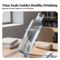 Time Marker Glass Bottle Large Capacity Glass Bottle with Time Marker Stylish Design Drinkware for Students, Fitness Enthusiasts, School, Home, Travel