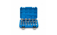 19 Pieces Serrated Socket Set with Case 12-Point Serrated Socket Set Metric Sockets for Amateur Mechanics, Garage, Workshop