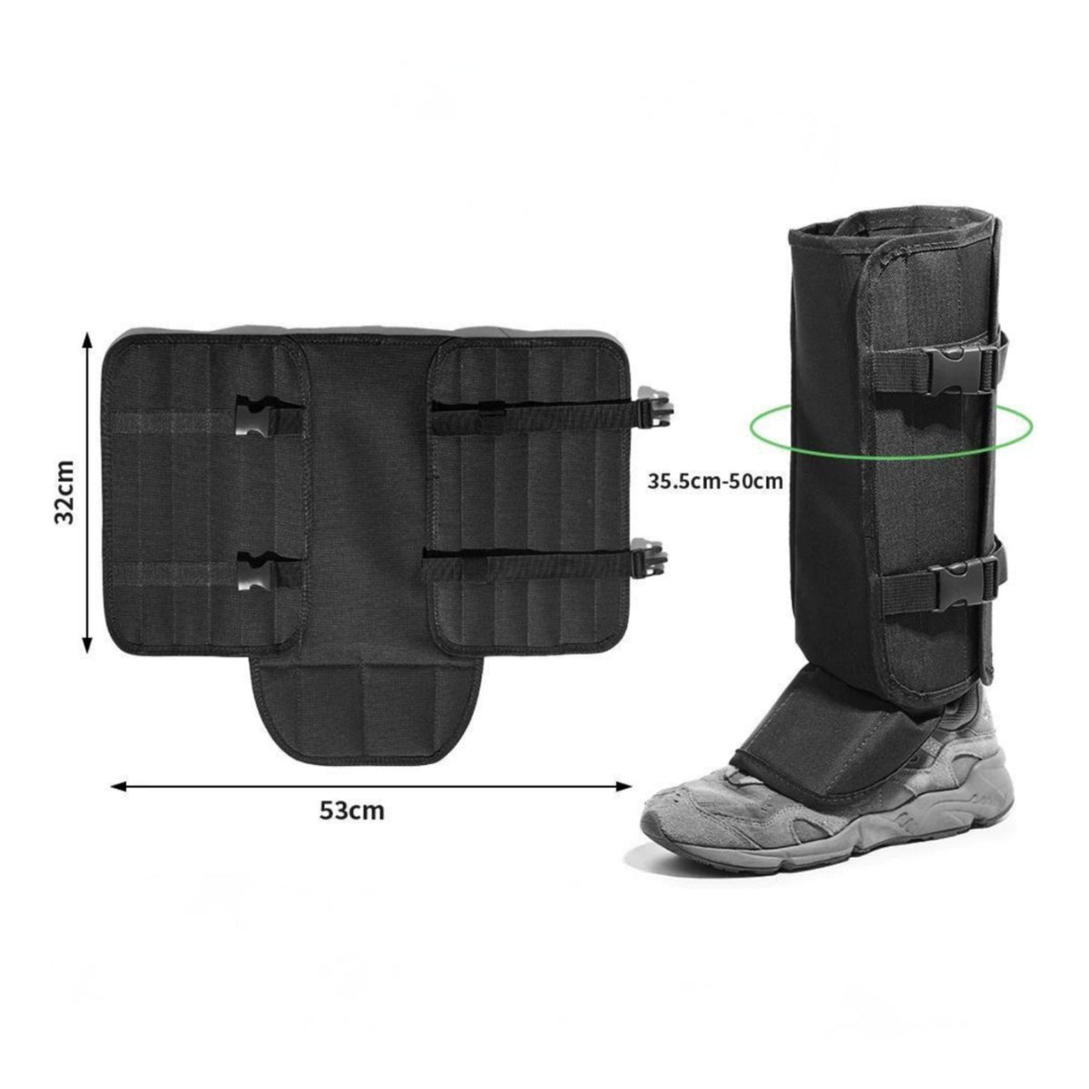 2 Pieces Adjustable Fit Anti-Snake Strike Leg Guards Long-Lasting Oxford Cloth Snake Strike Proof Gaiters for Hikers, Hunters, Wilderness